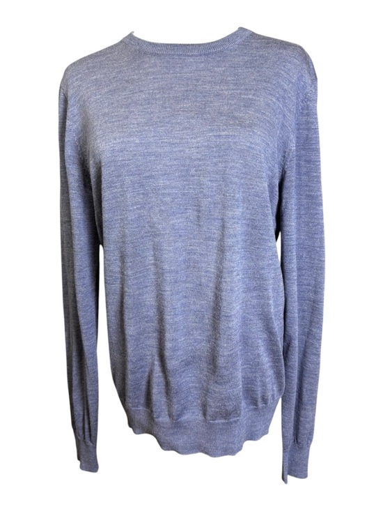 Suitsupply Other - Suitsupply Pure Merino Wool Crewneck Sweater Heathered Slate Denim Blue Men's M
